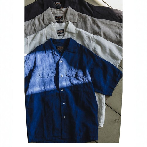 【6折】日产 BEAMS PLUS Open Collar 1/40 Linen 纯亚麻衬衫0288