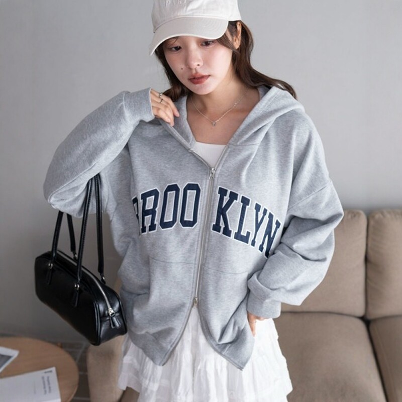 东京胖黄瓜日本代购 WEGO 女款拉链卫衣帽衫 WE25AU08-L0028