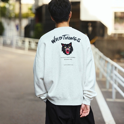 【7折】WILD THINGS x FREAK'S STORE 宽松刺绣圆领卫衣 男 0044
