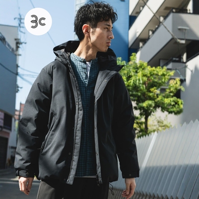 【8折】URBANRESEARCH DOORS 防水羊毛混纺连帽羽绒服 17X702