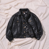 限时8折 LEATHER lee Chah RIDERS 牛皮骑士夹克0034