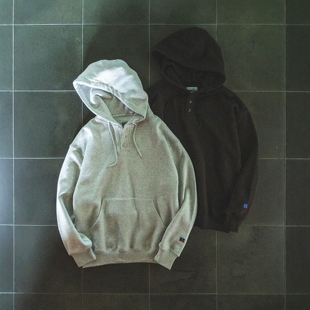 【7折】RUSSELL ATHLETIC x BEAMS 复古亨利领连帽卫衣 男款 0491