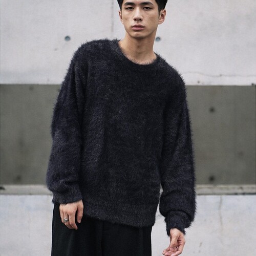 东京胖黄瓜日本代购 WYM LIDNM 毛绒绒套头针织衫 WYkn869