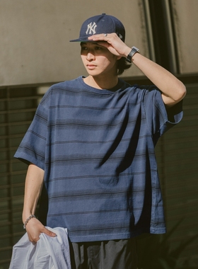 东京胖黄瓜日本代购 RAGEBLUE 条纹宽松短袖T恤 328975