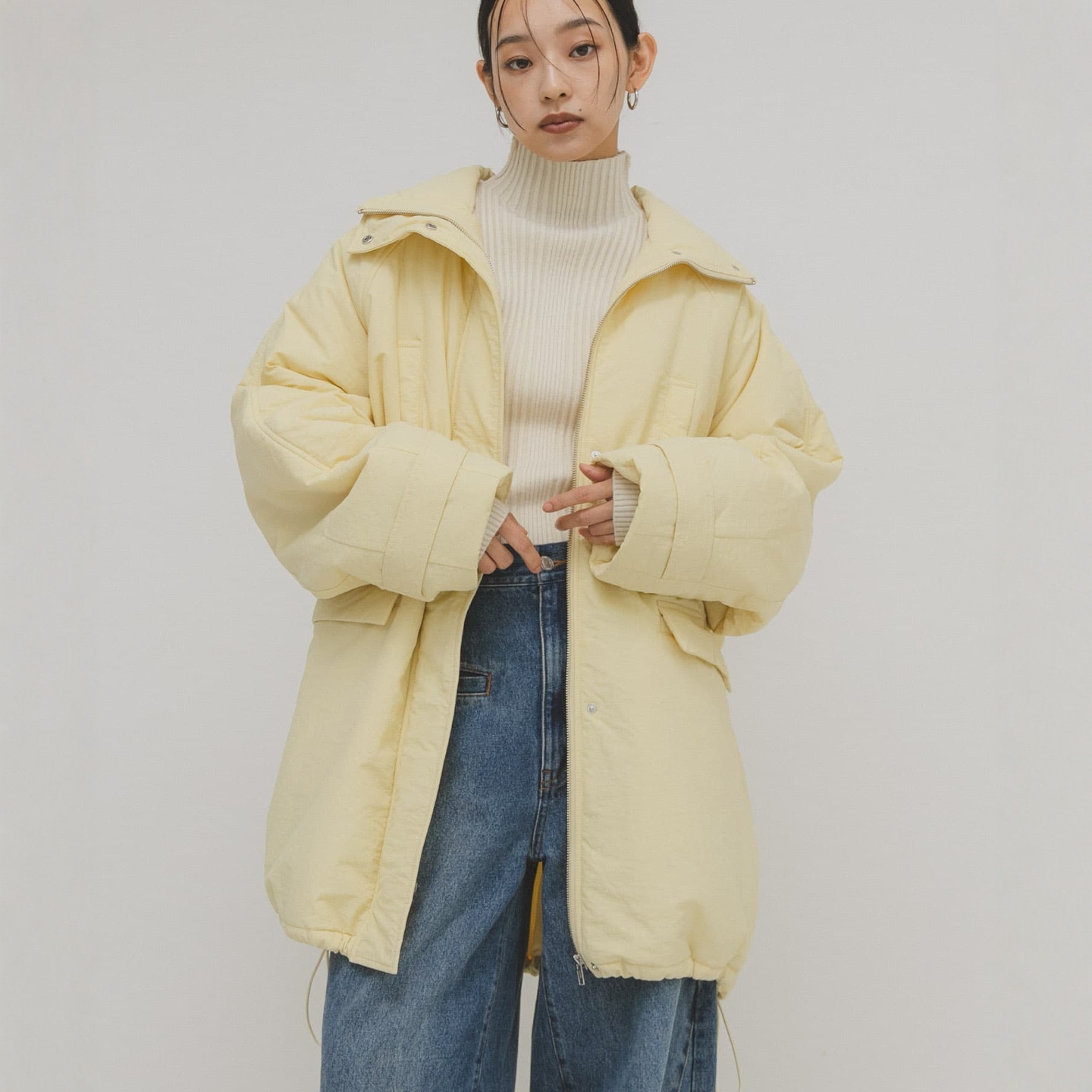 东京胖黄瓜日本代购 KBF 宽松中长棉服外套 KBA7-27R903