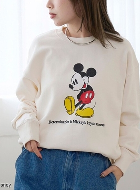 东京胖黄瓜日本代购 MICKEY / coen 女款 印花套头卫衣 0033