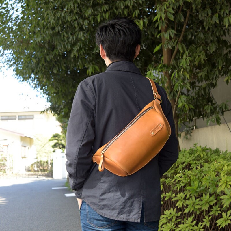 东京胖黄瓜日本代购 HERZ 手工纸 牛皮立体单肩包 F-5