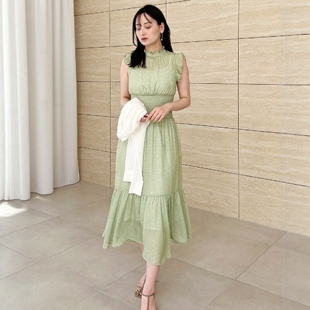 东京胖黄瓜日本代购 SNIDEL 无袖印花连衣裙 SWFO254024