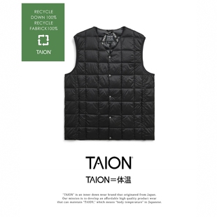 TAION 001 男女款 V领羽绒马甲 ECO 基本款 东京胖黄瓜日本代购