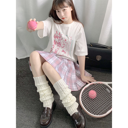 啦啦酱辣妹风针织袜套黑白双色