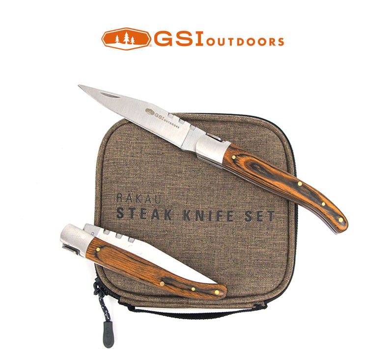 gsi rakau steak knife 户外便携折叠牛排刀套装 46113