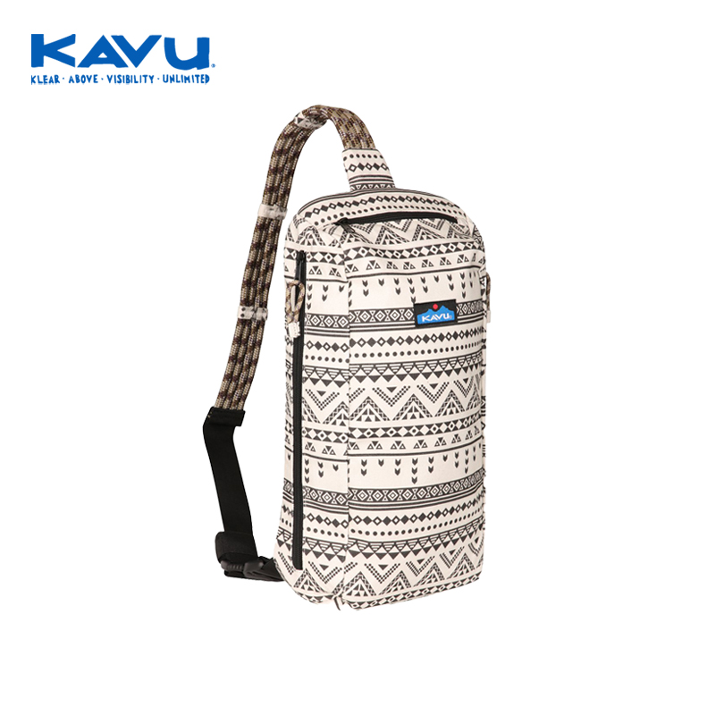 KAVU特色图案复古花纹斜背帆布包