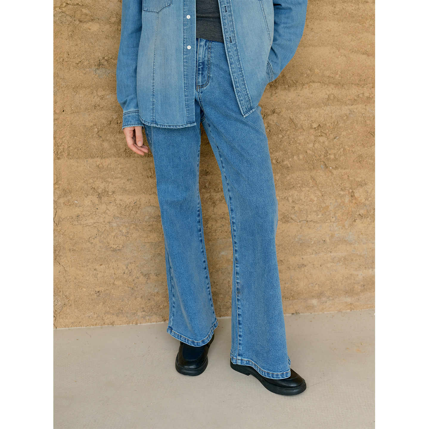 HeyDress棉弹微喇牛仔裤女秋季高腰弹力显瘦直筒裤复古长款裤子,女装/女士精品,牛仔裤,淘宝优惠券,粉丝福利购,淘宝优惠卷