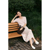 高级感百搭中袖 HeyDress法式 上衣 U领修身 打底衫 羊毛针织衫 女春季