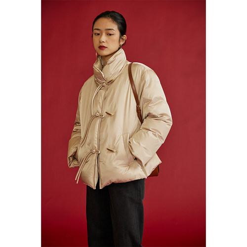 HeyDress白鸭绒短款立领羽绒服