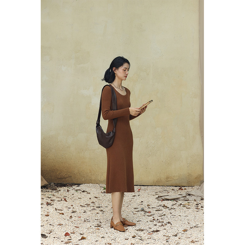 1HeyDress法式羊毛针织连衣裙女秋冬修身显瘦开衫U领裙子,女装/女士精品,连衣裙,淘宝优惠券,粉丝福利购,淘宝优惠卷