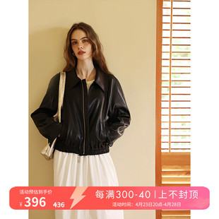 HeyDress黑色皮衣外套女春秋宽松显瘦机车风pu皮夹克短款 休闲上衣