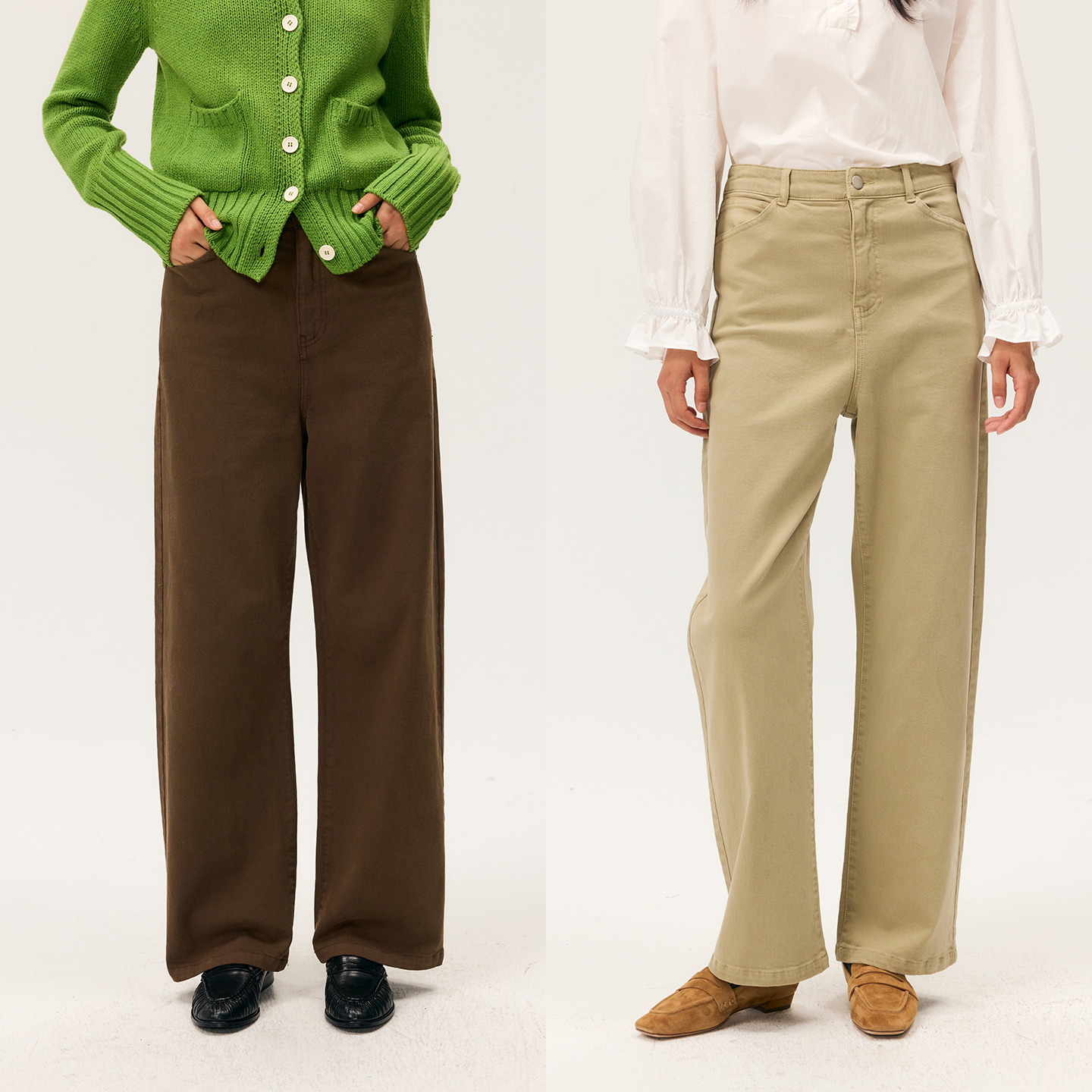 HeyDress复古棉弹牛仔裤女秋季高腰显瘦阔腿裤百搭通勤直筒裤子