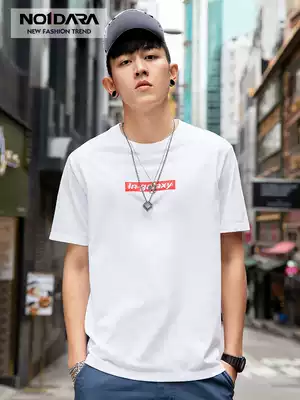 no1dara2021 summer new T-shirt men loose Korean letter cotton half sleeve harbor wind trend students short sleeve