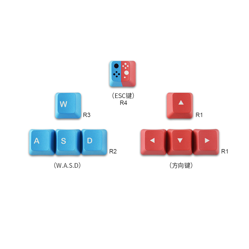 PBT热升华WASD键帽机械键盘方向键适配ikbc樱桃阿米洛雷柏增补