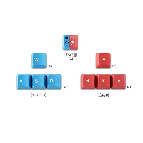 PBT热升华WASD键帽机械键盘个性上下左右方向shift键增补OEM高度