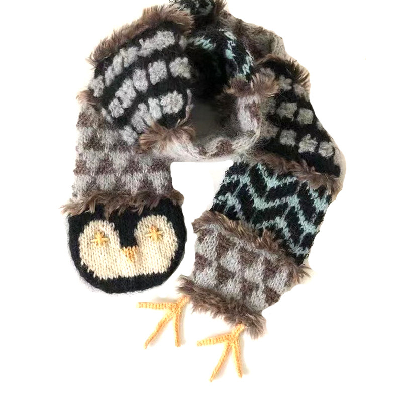 HD VIDEO INS HOT TOKAI TEACHER OWL SCARF WOOL HANDMADE STICK NEEDLE DIY KNITTING MATERIAL BAG