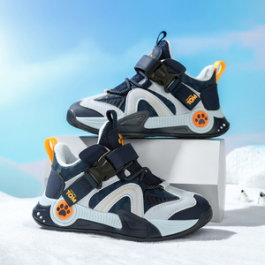 男女童棉鞋2025冬季新款皮面防水運動鞋子防滑加絨兒童鞋L189P70圖片