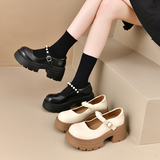 内增高单鞋女新款法式气质温柔方口配裙厚底小个子GL391P70，男鞋运动鞋，四季服饰