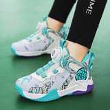 儿童篮球鞋男童科比旋转纽扣防滑网面透气学生运动鞋2322P70，男鞋运动鞋，四季服饰