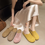 包头鞋女夏外穿2025新款复古平底凉拖懒人一脚蹬半拖鞋GL2933P50，男鞋运动鞋，四季服饰