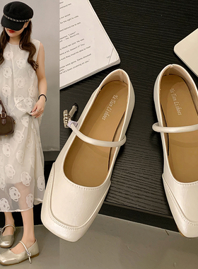 温柔法式玛丽珍鞋女夏季2025新款宽胖脚女鞋平底软底单鞋L2606P60