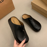 简约纯色法式英伦风一脚蹬包头半拖鞋女外穿奶奶鞋夏GY-23P65，男鞋运动鞋，四季服饰