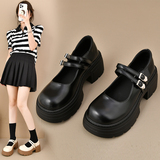 春季高跟单鞋圆头浅口粗跟软皮一脚蹬厚底女鞋GL2620P65，男鞋运动鞋，四季服饰