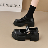 春季高跟单鞋圆头浅口粗跟软皮一脚蹬厚底女鞋GL2620P65，男鞋运动鞋，四季服饰