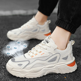 跑步鞋男鞋网面透气休闲鞋减震轻便运动鞋复古潮流老爹鞋H10P50，男鞋运动鞋，四季服饰