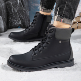 高帮男鞋2025秋冬季新款短靴加绒保暖棉鞋马丁鞋皮鞋7678AP110，男鞋马丁靴，四季服饰