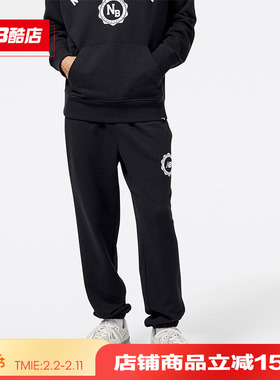 New Balance NB男款针织束脚LOGO休闲简约纯色长款运动裤MP31902
