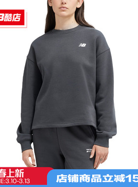 New Balance NB女款时尚加绒上衣休闲百搭圆领套头卫衣WT33532