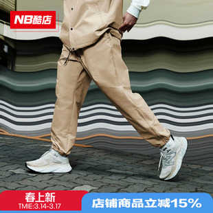 New Balance NB Grey男裤简约休闲运动束脚梭织长裤男AMP35011