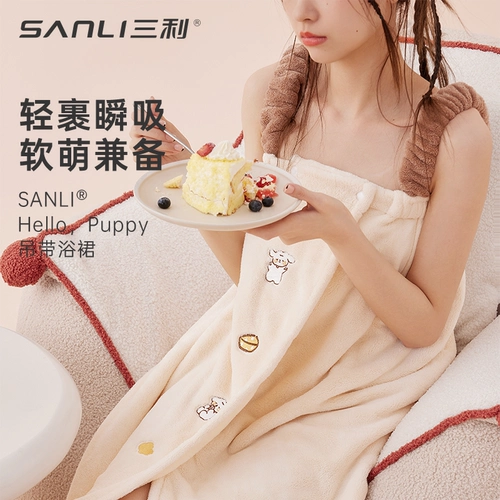 三利 Домашнее банное полотенце для домашнего использования, банный халат, хлопковый комплект, хорошо впитывает воду, 3 предмета