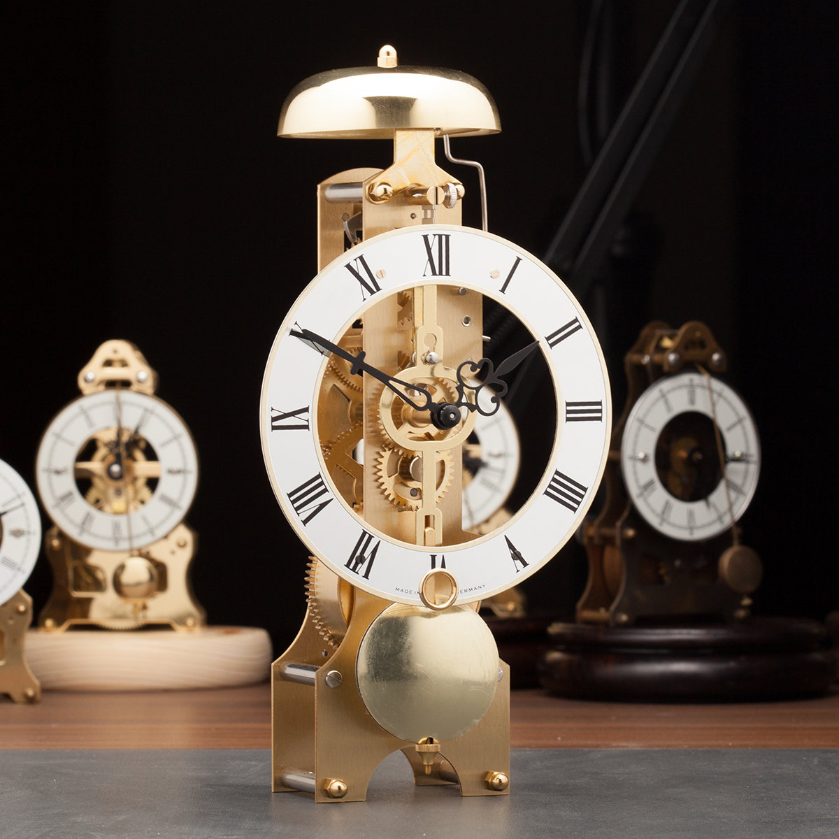 北极星德国赫穆勒原装机械座钟纯铜座钟骨架钟机芯欧式台钟复古