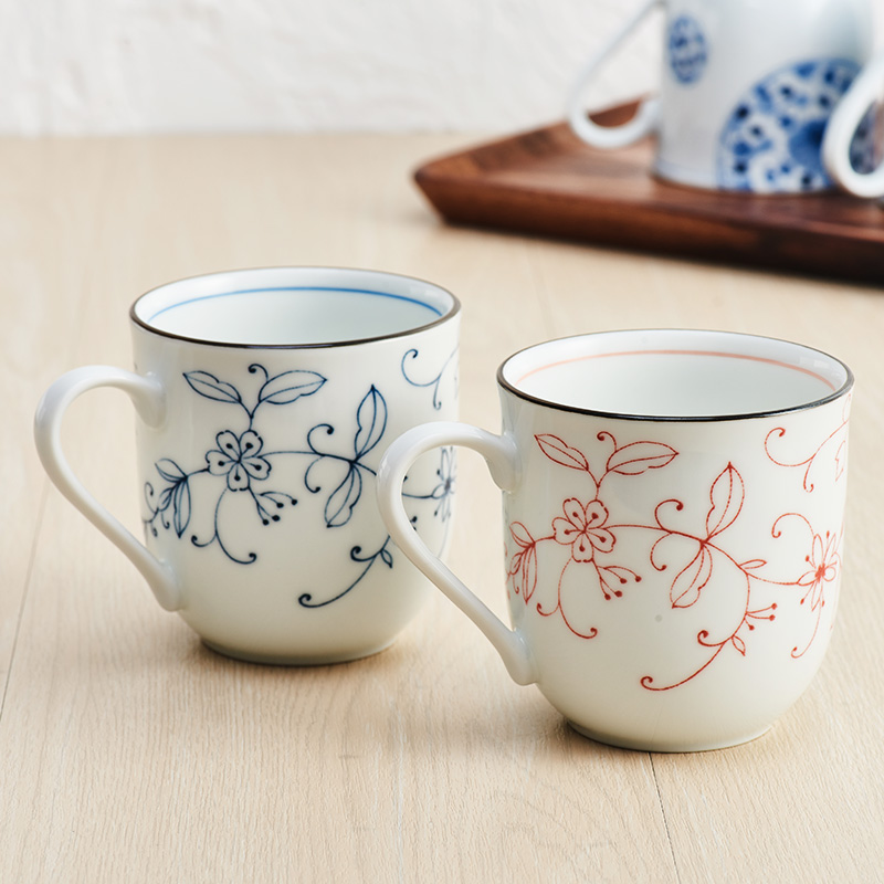 日本进口美浓烧釉下彩马克杯