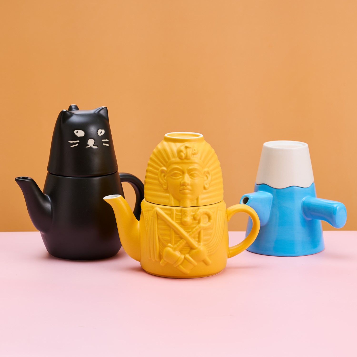 SUNART富士山创意造型茶壶茶杯