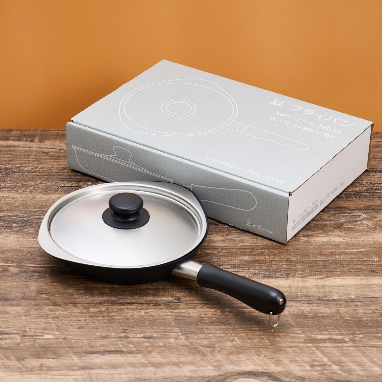 日本原装进口柳宗理铁制带不锈钢锅盖盖平底燃气电磁炉通用煎锅