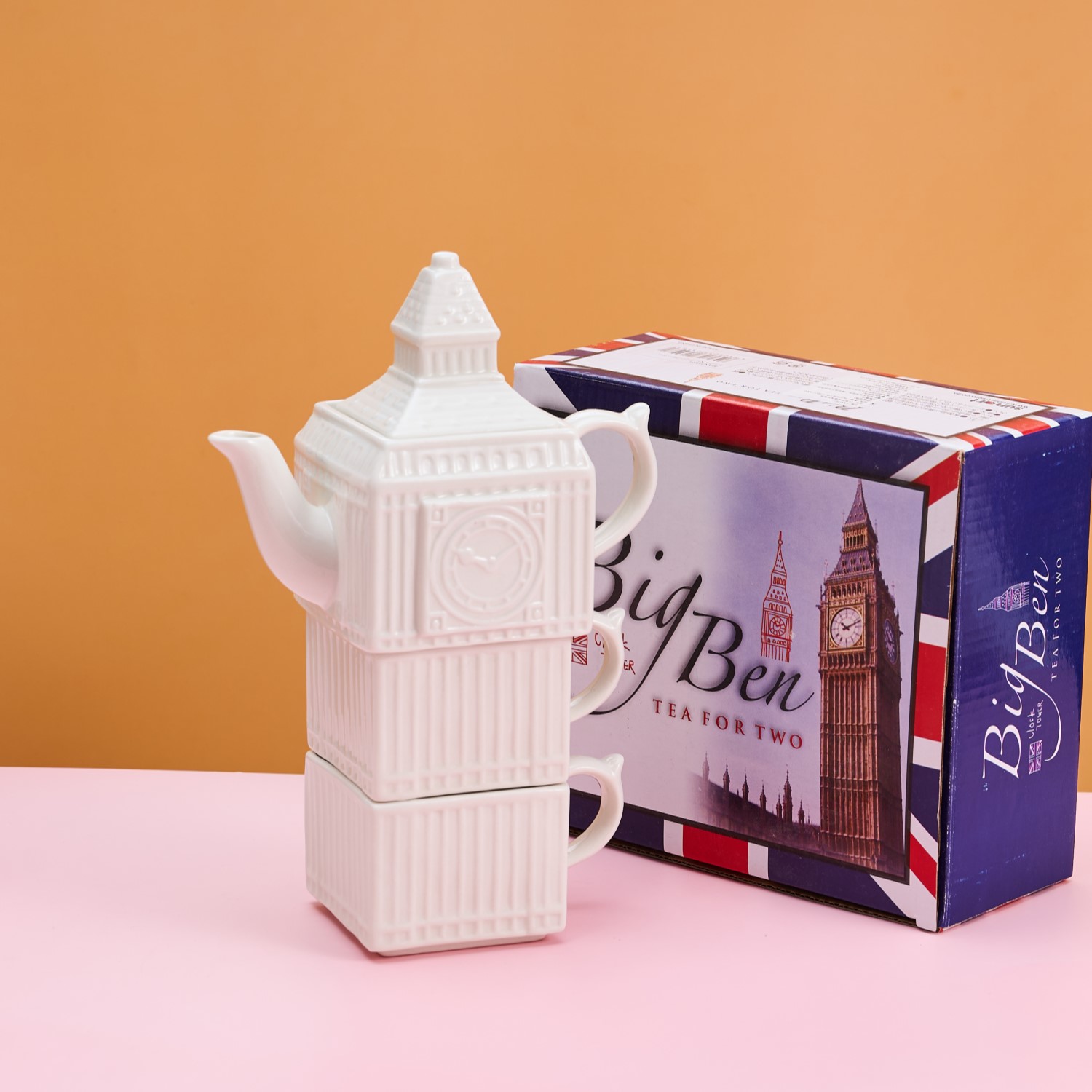 日本SUNART创意世界遗产大本钟埃菲尔铁塔 金字塔陶瓷茶具套装