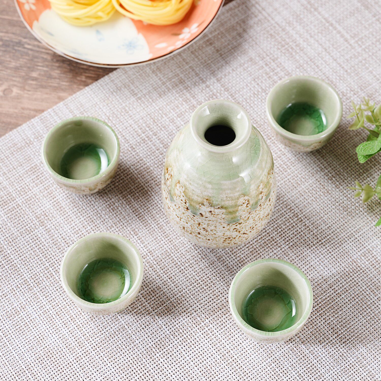 日本进口美浓烧家用陶瓷酒杯清酒杯酒壶一壶四杯烧酒杯酒具套件