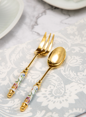 日本进口Wedgwood&Minton咖啡勺叉明顿Haddon哈顿系列镀金银套装