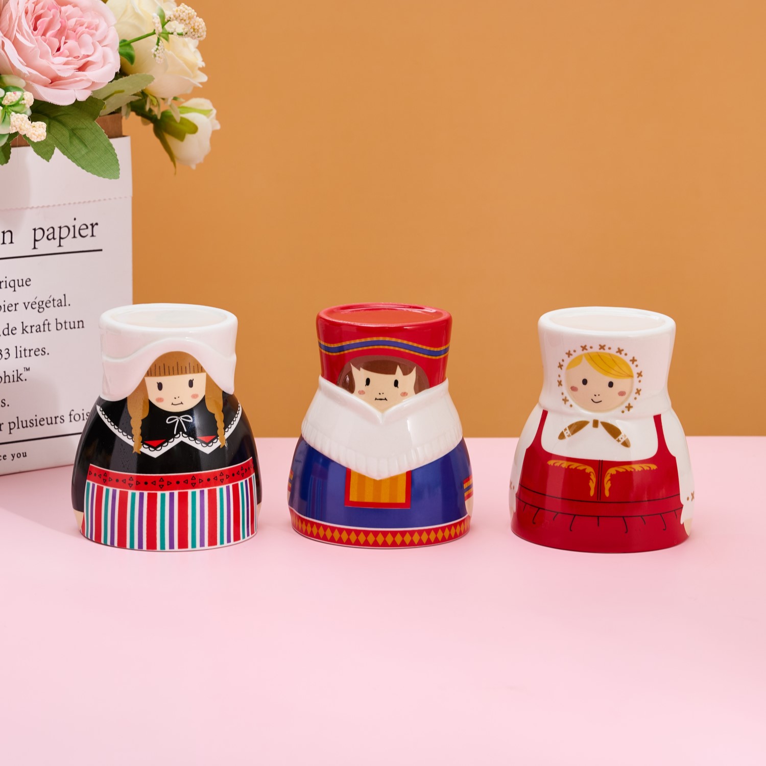 SUNART世界风情卡通陶瓷马克杯