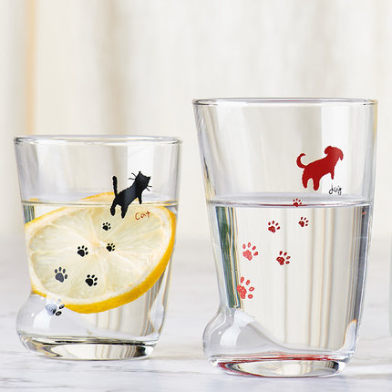 清仓日本进口ADERIA创意猫足猫脚卡通动物图案玻璃水壶耐热茶杯