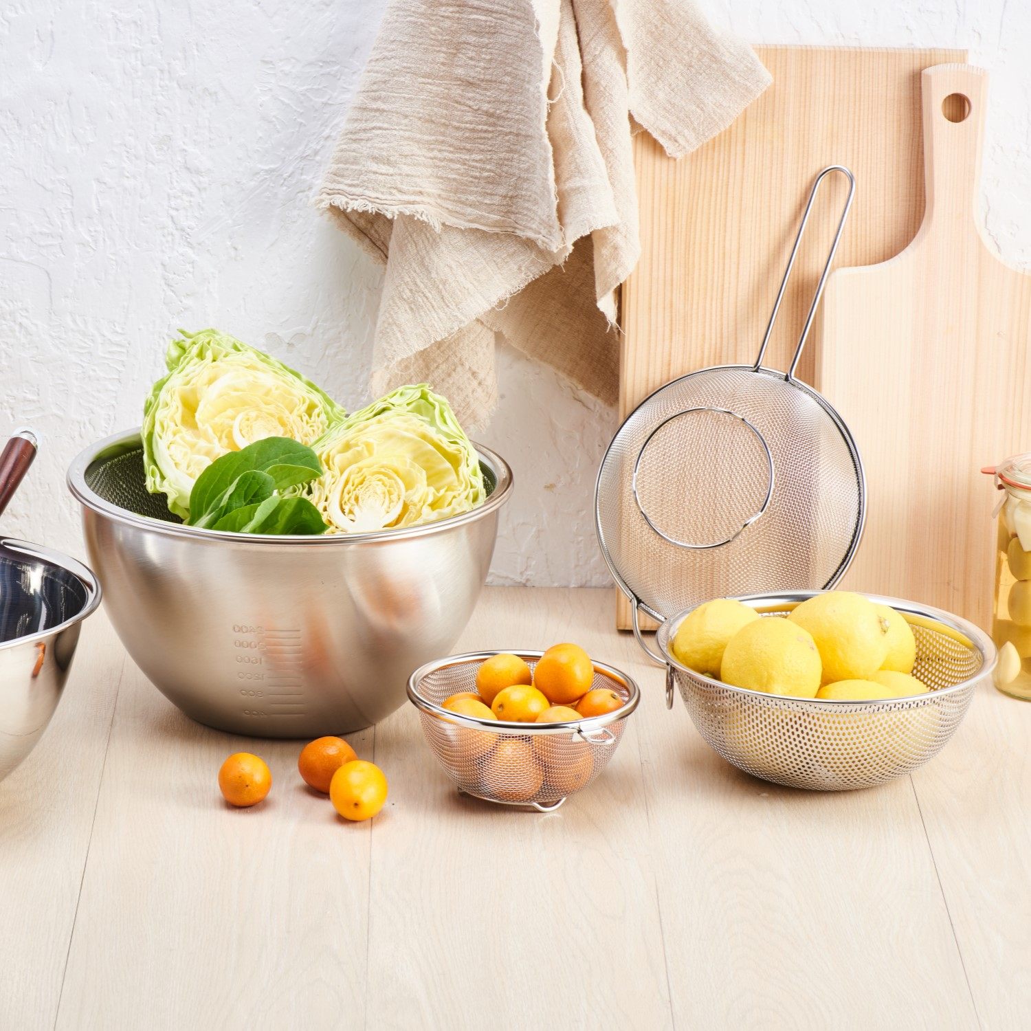 日本原装进口吉川不锈钢洗菜盆洗米沥水篮漏水筛厨房多功能过滤盆